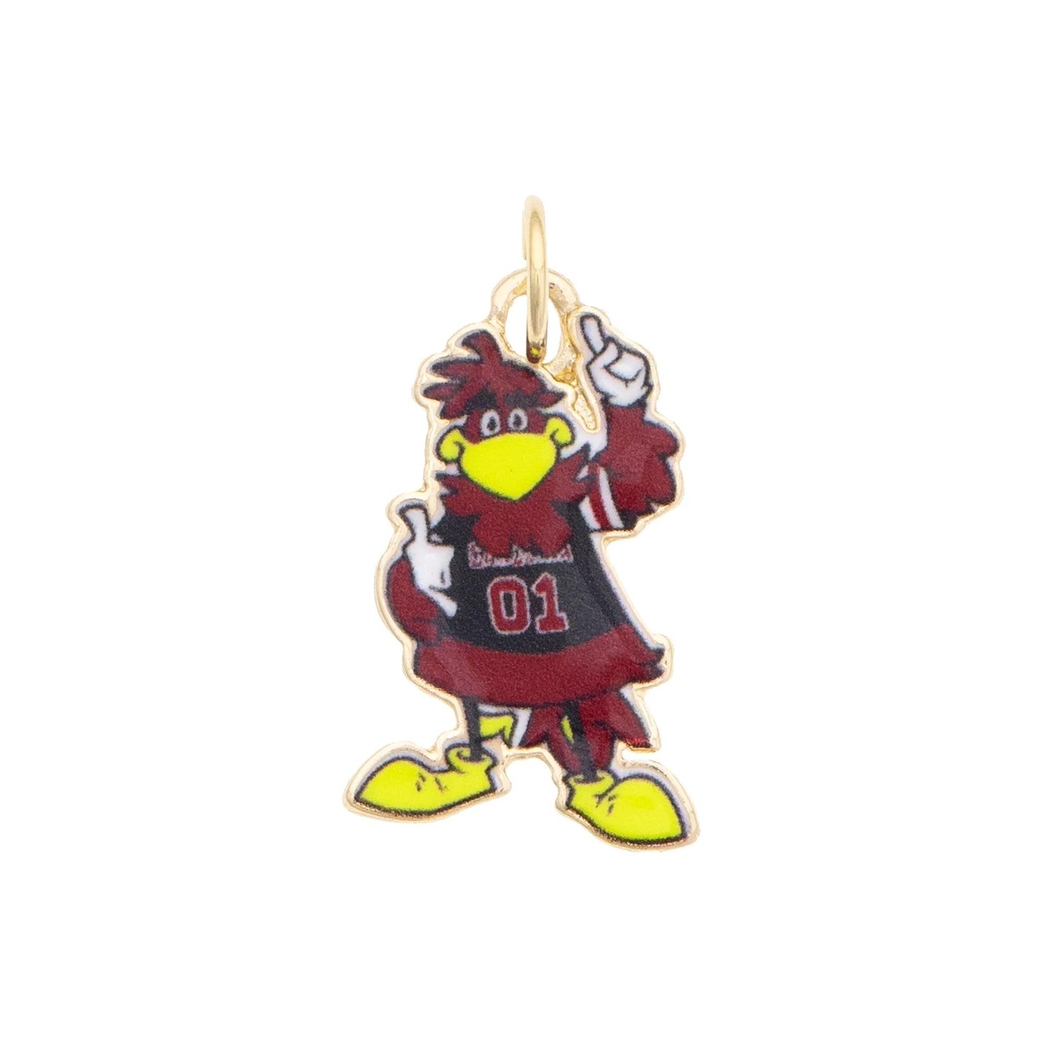 SOUTH CAROLINA GAMECOCKS GOLD TONE COCKY ENAMEL CHARM