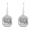 SOUTH CAROLINA SILVER TONE LOGO EARRINGS