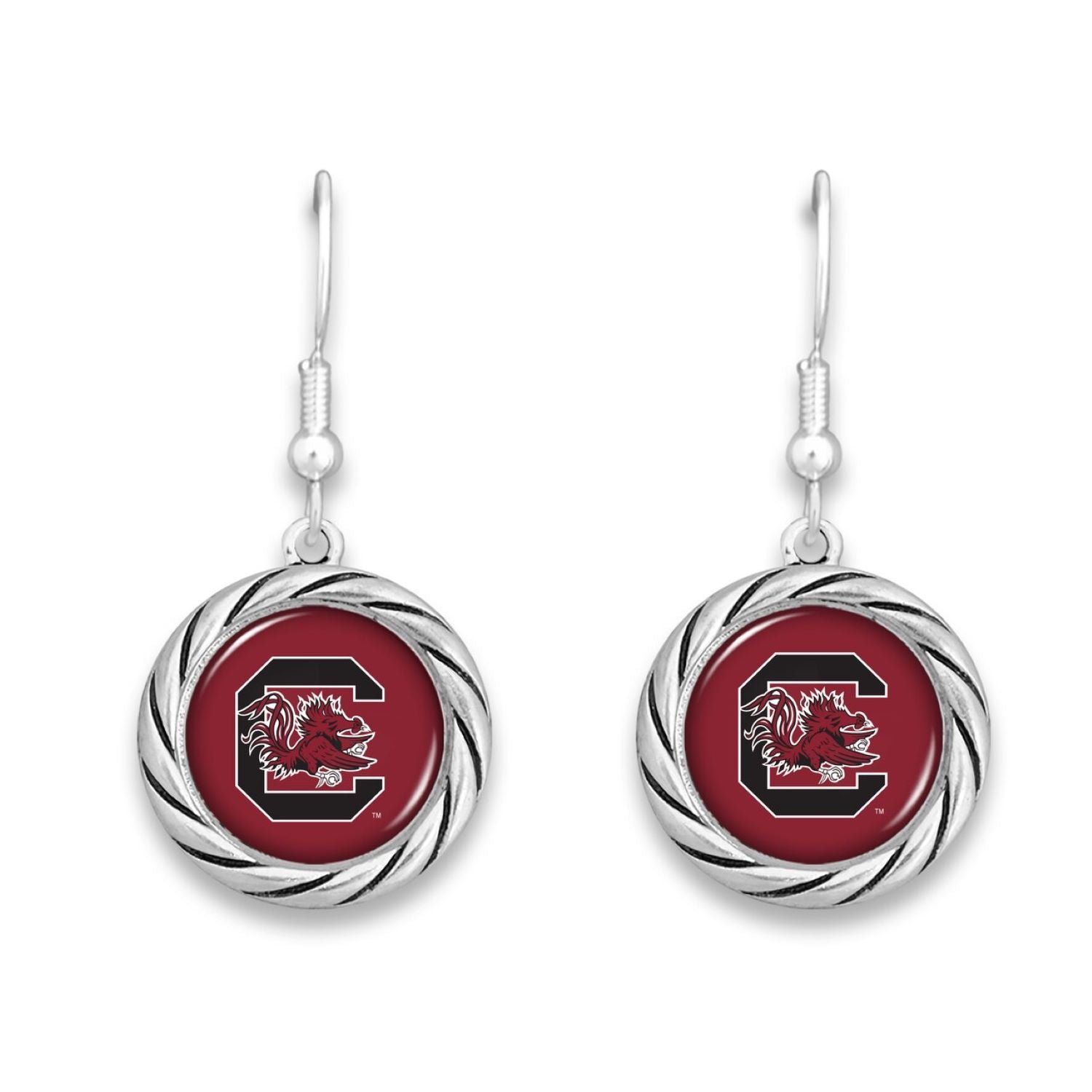 SOUTH CAROLINA TWISTED ROPE EDGE EARRINGS
