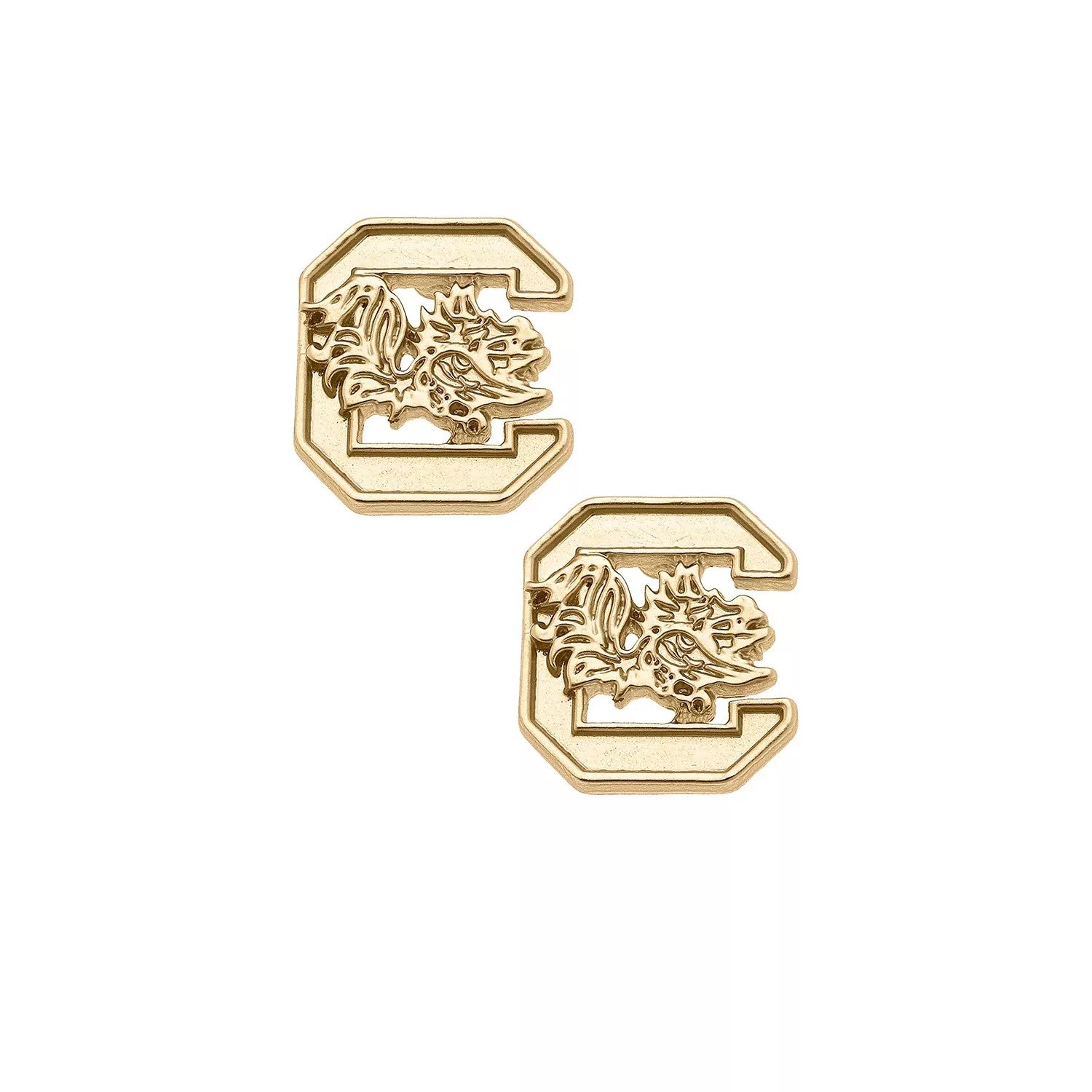 SOUTH CAROLINA GAMECOCKS GOLD TONE BLOCK C STUDS