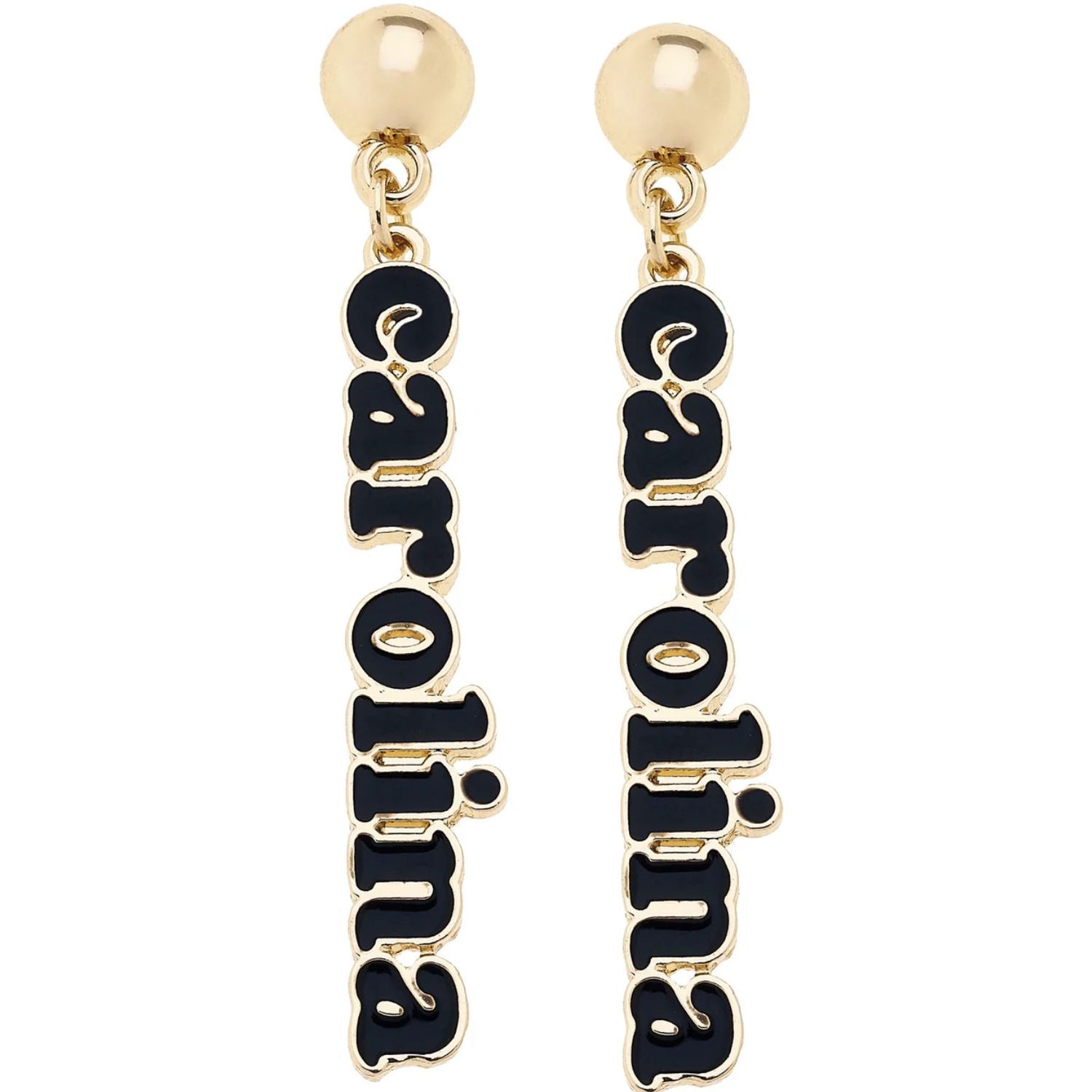 SOUTH CAROLINA GAMECOCKS GOLD TONE PEARL CAROLINA EARRINGS