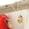 SOUTH CAROLINA GAMECOCKS GOLDTONE C BLOCK MATTE HOOP EARRING