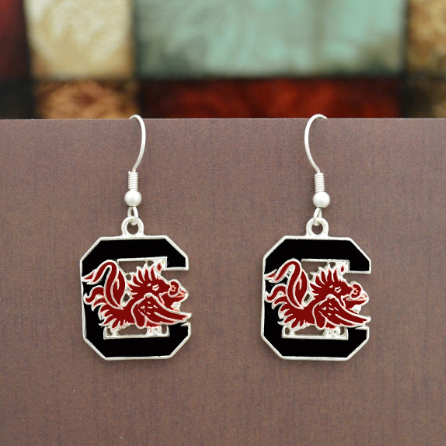 SOUTH CAROLINA GAMECOCKS FAN-TASTIC BLOCK C EARRINGS