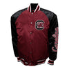 SOUTH CAROLINA GAMECOCKS GARNET AND BLACK SCRIPT VARSITY JACKET