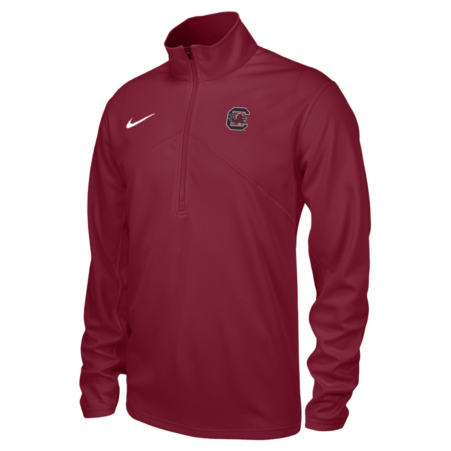 SOUTH CAROLINA GAMECOCKS GARNET BLOCK C NIKE TRAINING 1/4 ZIP PULLOVER