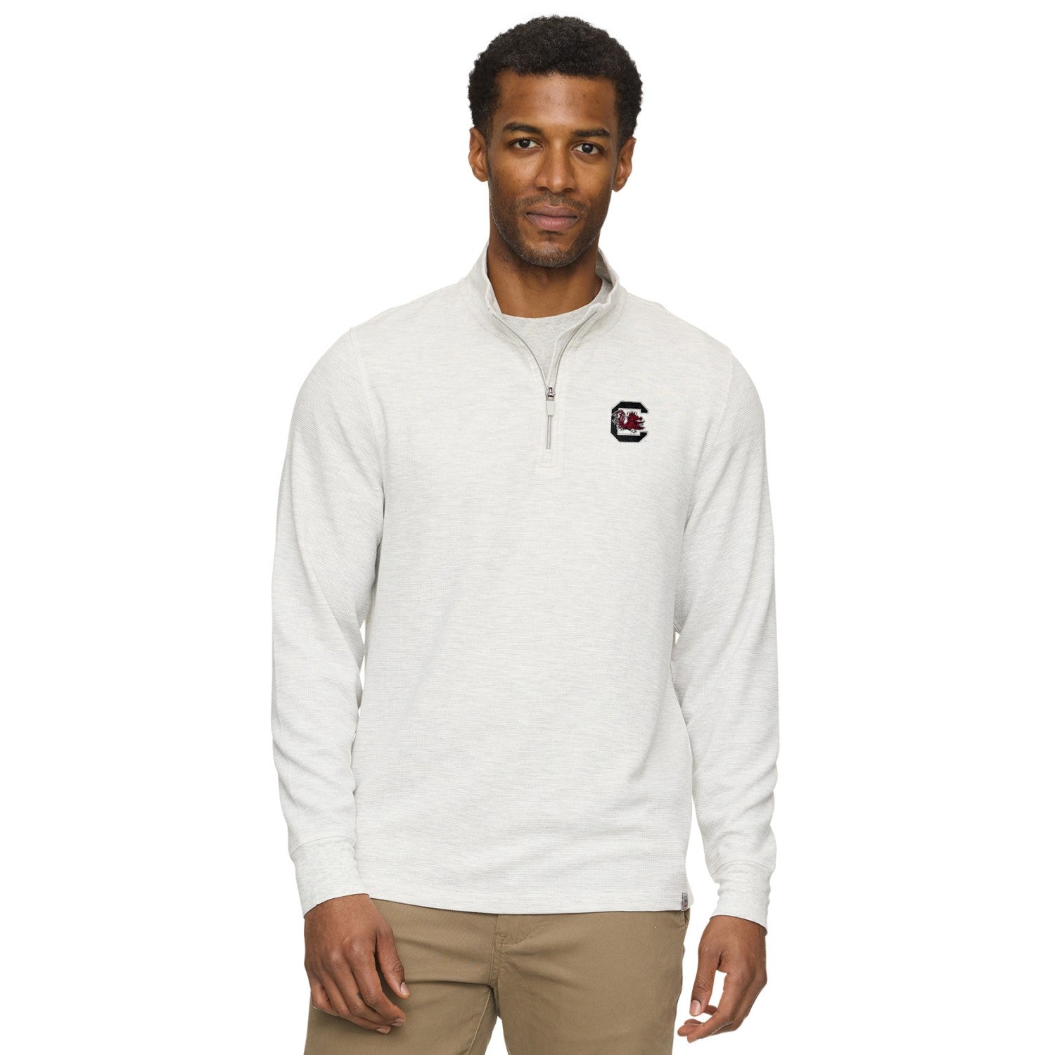 SOUTH CAROLINA GAMECOCKS GRAY BLOCK C SUMMIT 1/4 ZIP PULLOVER