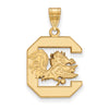 SOUTH CAROLINA 10K YELLOW GOLD BLOCK C PENDANT