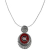 SOUTH CAROLINA SILVER TONE BLOCK C SPIRAL NECKLACE