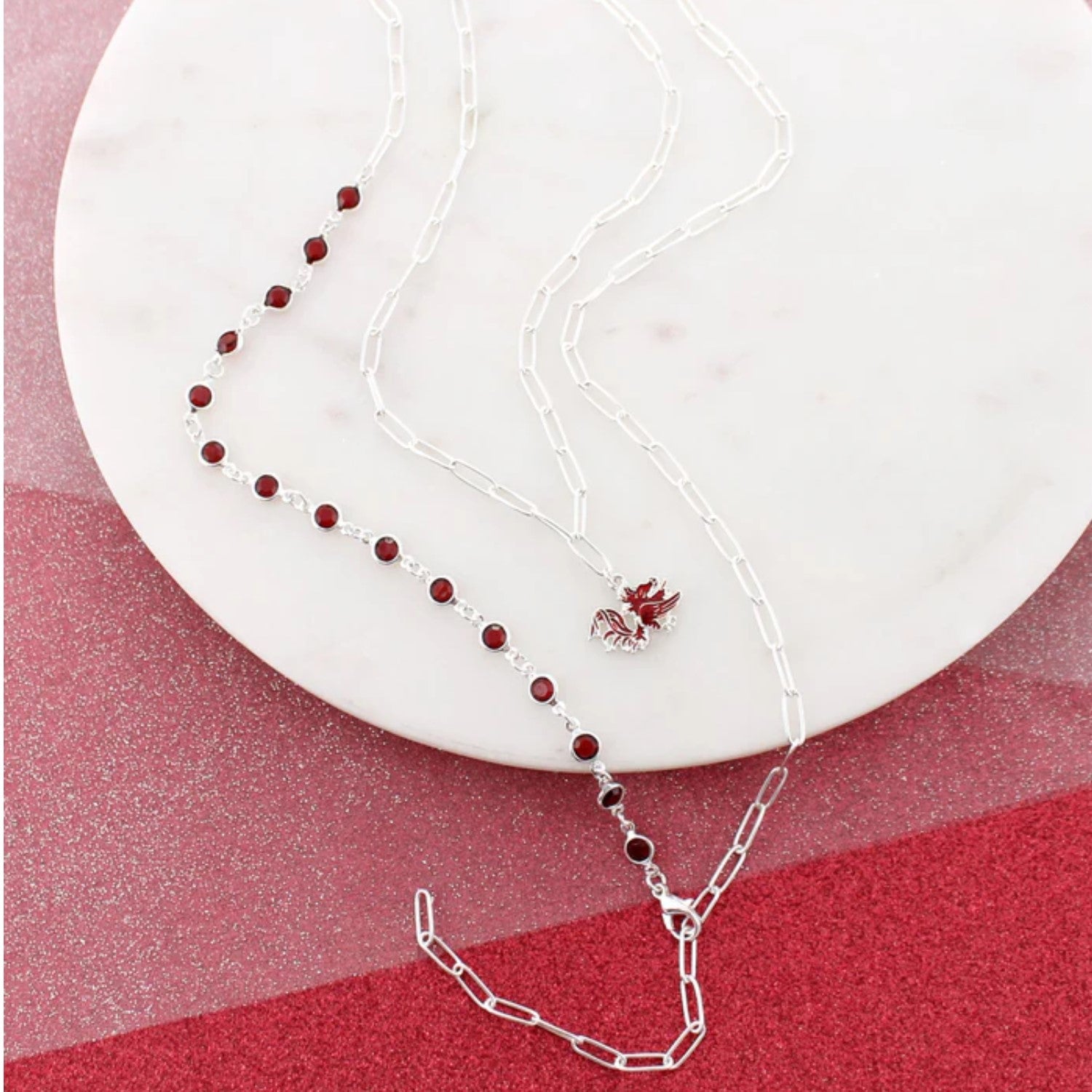 SOUTH CAROLINA GAMECOCKS PAPER CLIP NECKLACE