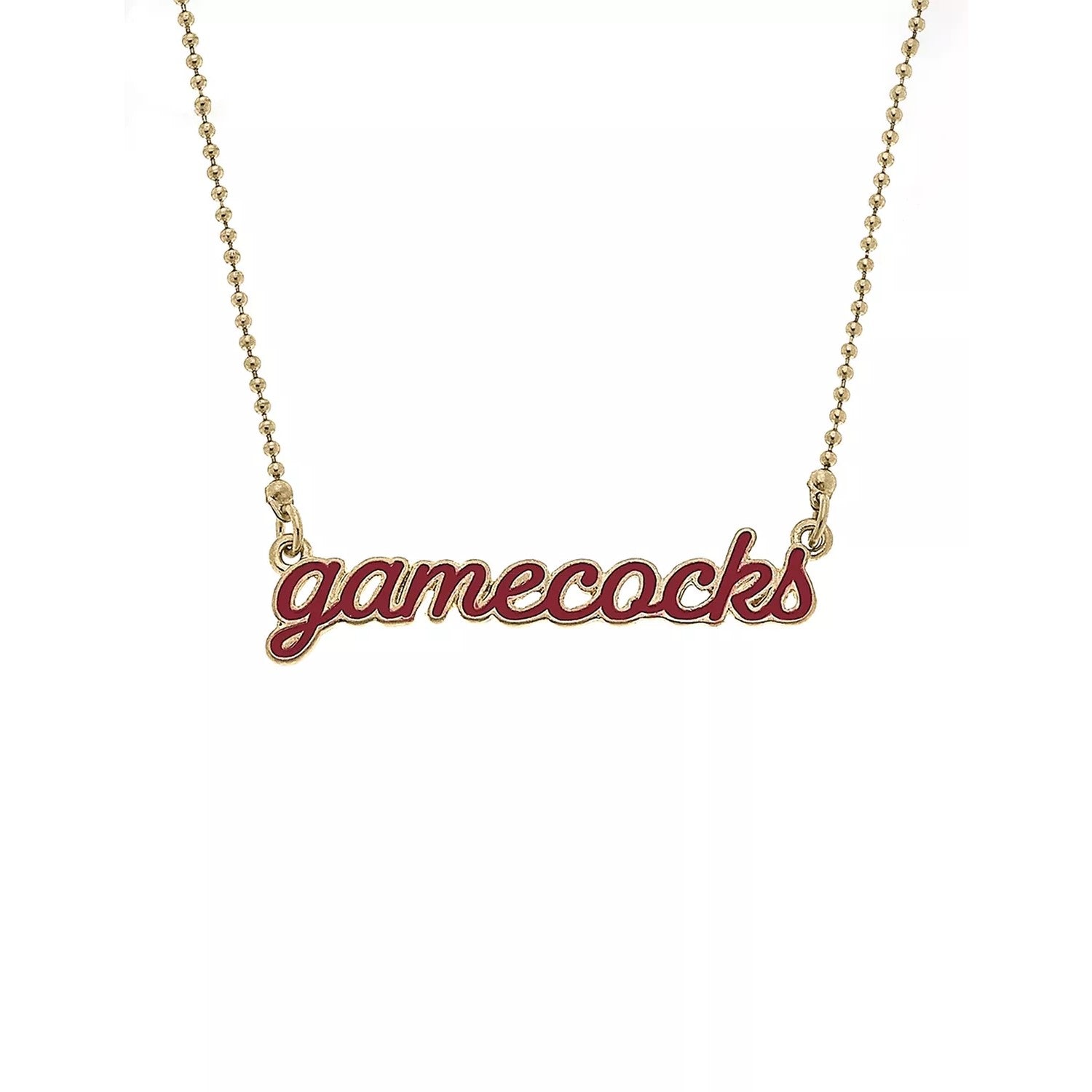 SOUTH CAROLINA GAMECOCKS CURSIVE GOLD TONE NECKLACE