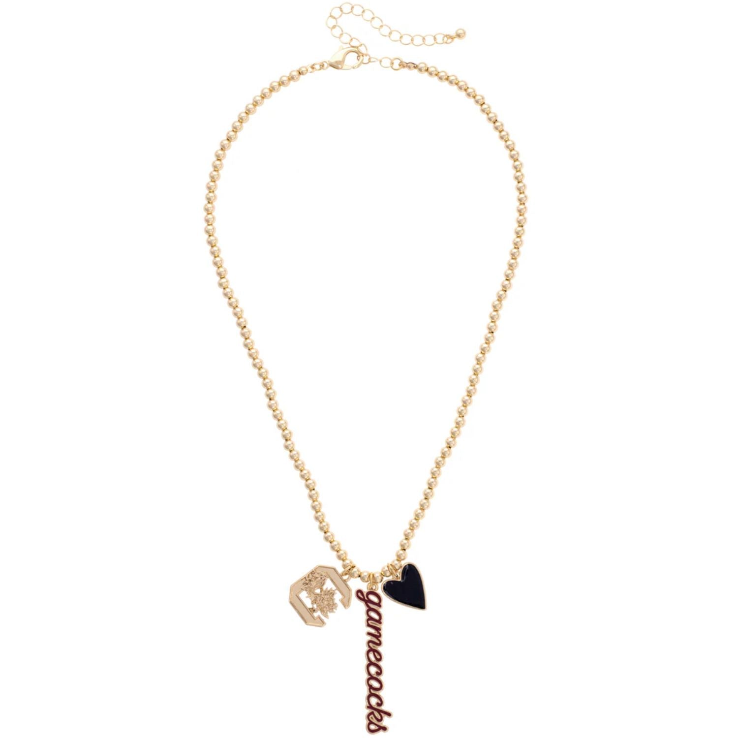 SOUTH CAROLINA GAMECOCKS GOLDTONE CHARM NECKLACE