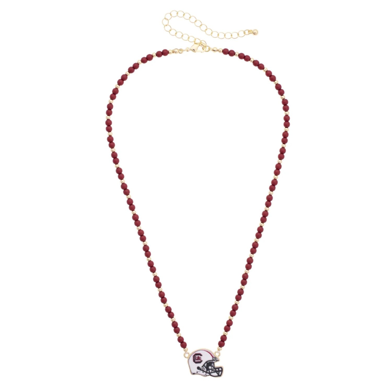 SOUTH CAROLINA GAMECOCKS BEADED HELMET NECKLACE