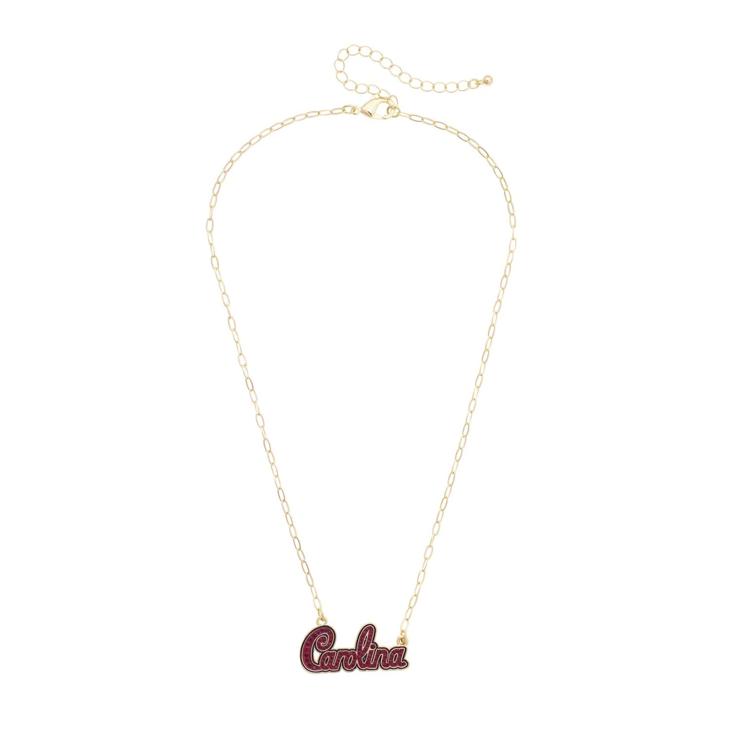 SOUTH CAROLINA GAMEOCCKS GOLD TONE SCRIPT CAROLINA NECKLACE