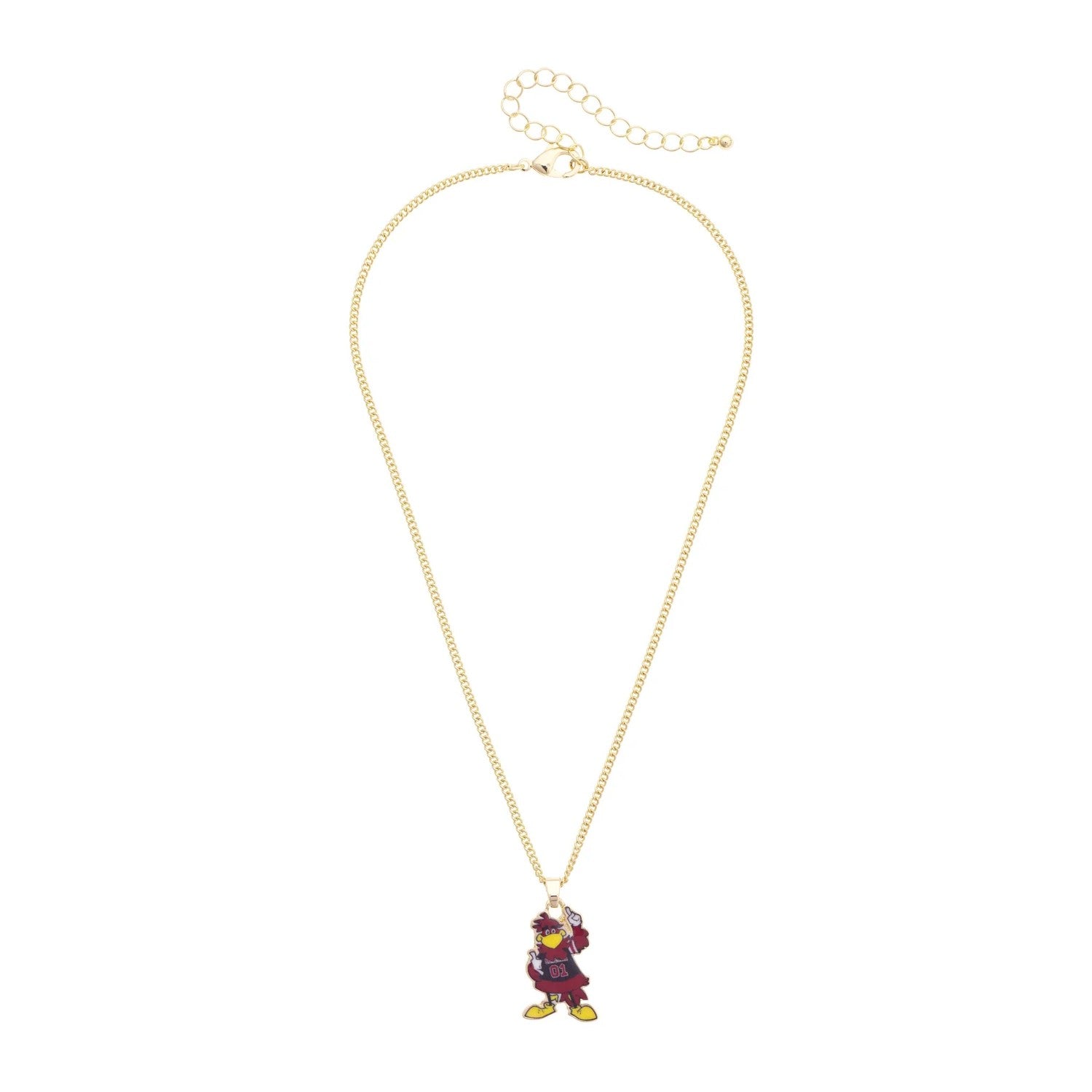 SOUTH CAROLINA GAMECOCKS GOLD TONE COCKY ENAMEL NECKLACE