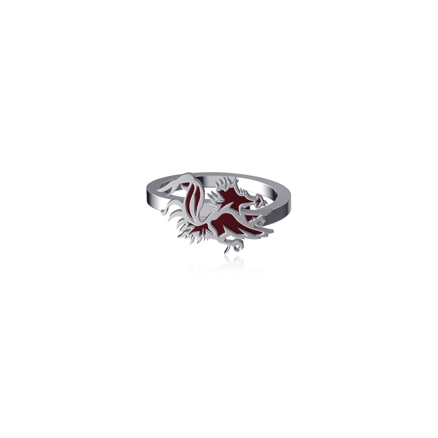 SOUTH CAROLINA GAMECOCKS STERLING SILVER WITH GARNET GAMECOCK RING