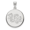 SOUTH CAROLINA STERLING SILVER LARGE GAMECOCK DISC PENDANT