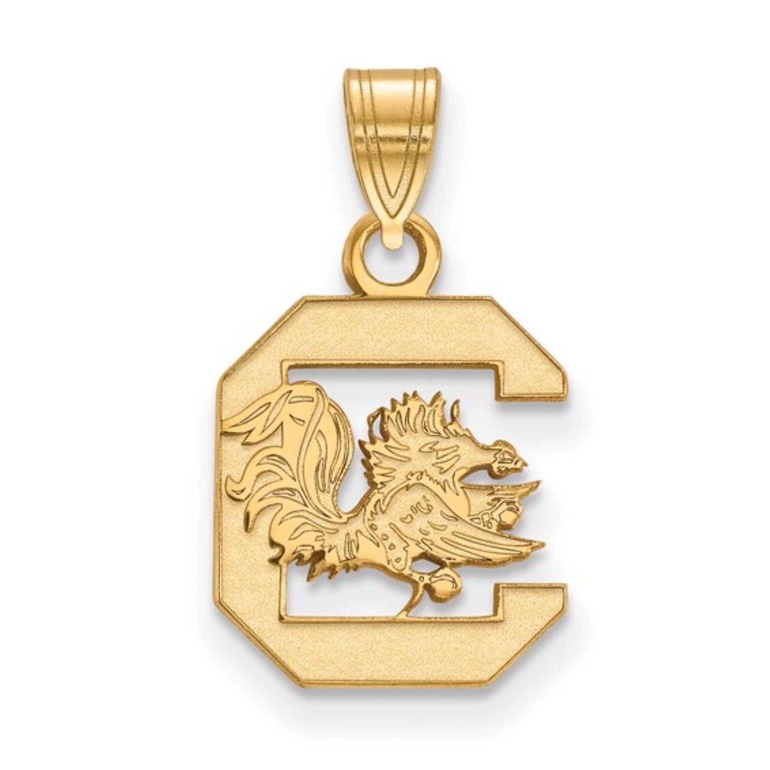 SOUTH CAROLINA GOLD PLATED STERLING SILVER SMALL BLOCK C PENDANT
