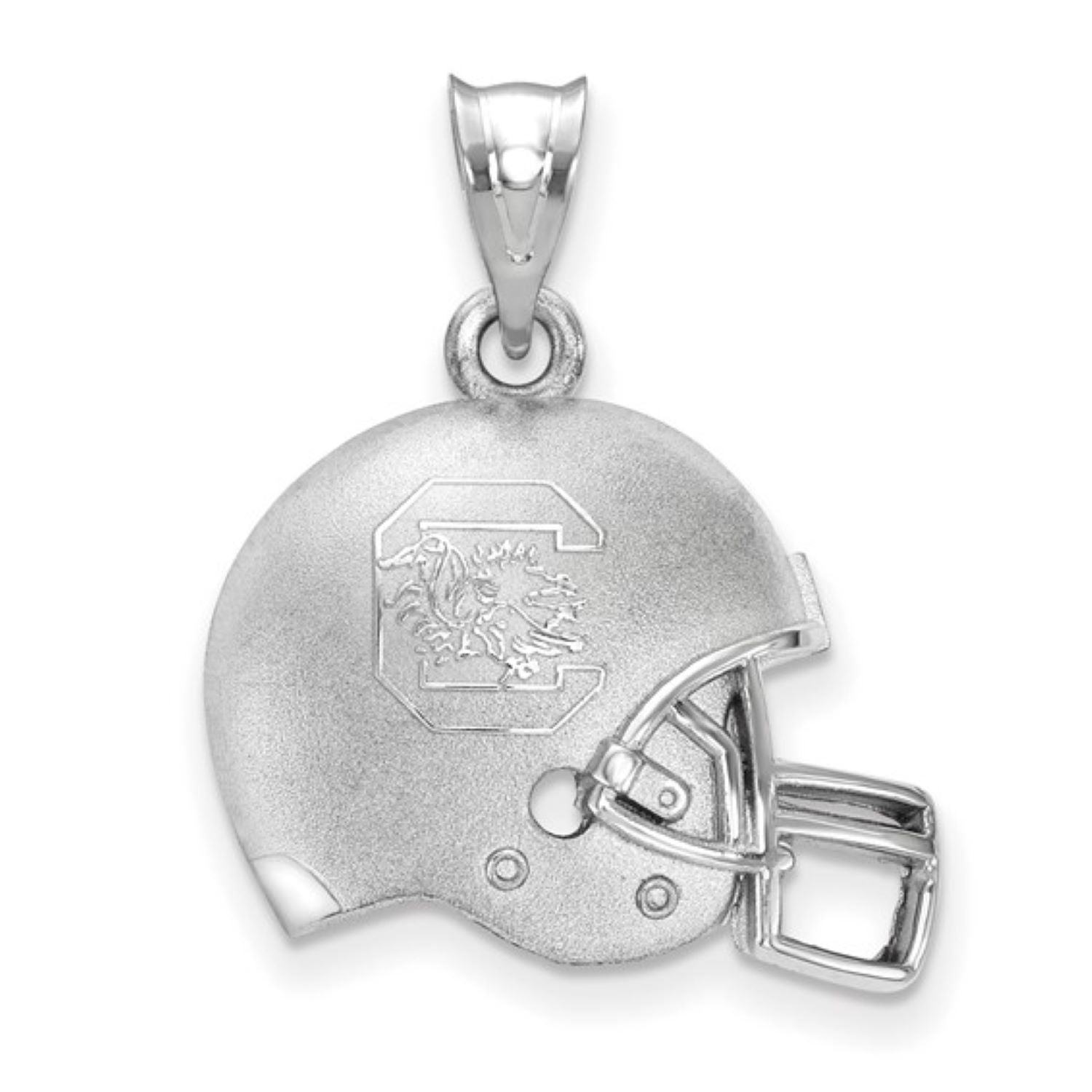 SOUTH CAROLINA STERLING SILVER BLOCK C HELMET PENDANT