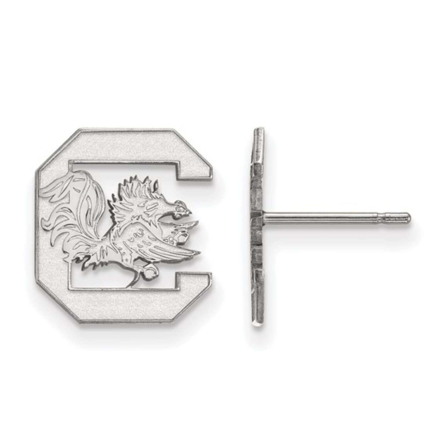 SOUTH CAROLINA STERLING SILVER SMALL BLOCK C STUD EARRINGS