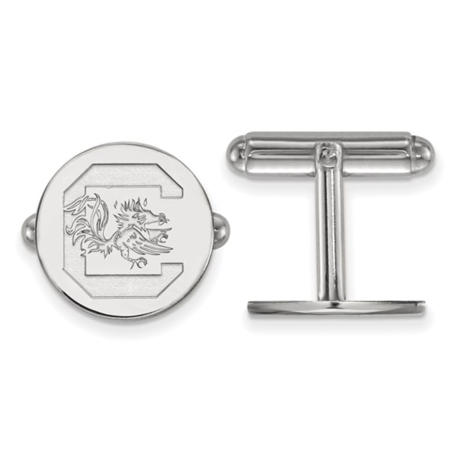 SOUTH CAROLINA STERLING SILVER ROUND BLOCK C CUFF LINKS