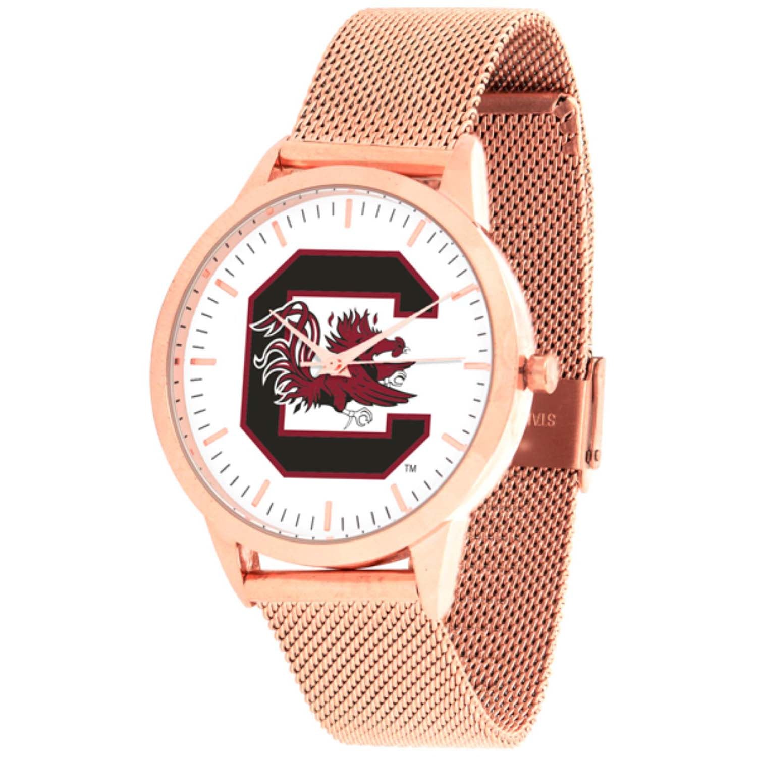 SOUTH CAROLINA LADIES STATEMENT ROSE GOLD TONE MESH WATCH