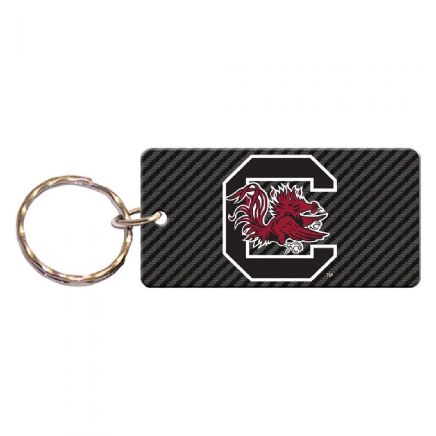 South Carolina Gamecocks Carbon Rectangle KeyChain