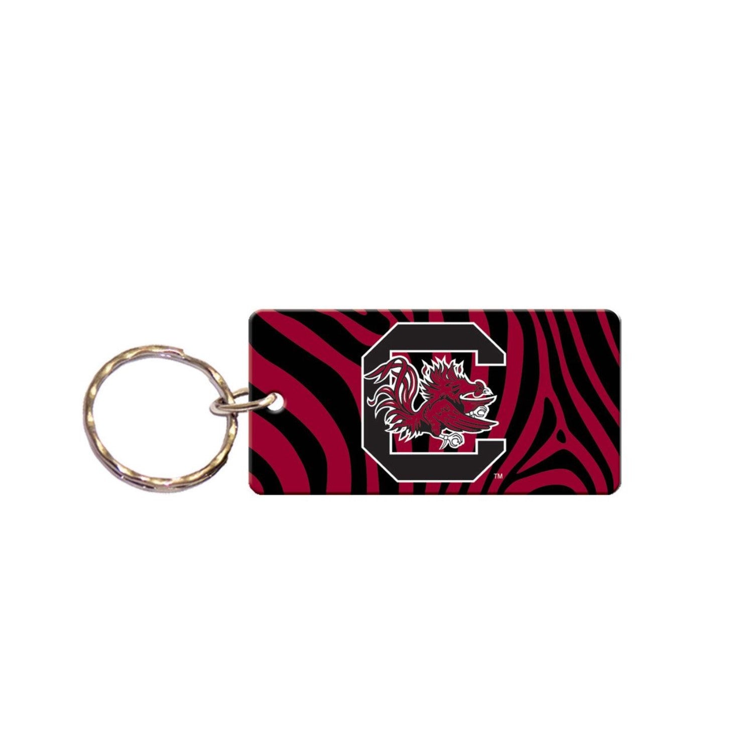 SOUTH CAROLINA GAMECOCKS ZEBRA KEYCHAIN