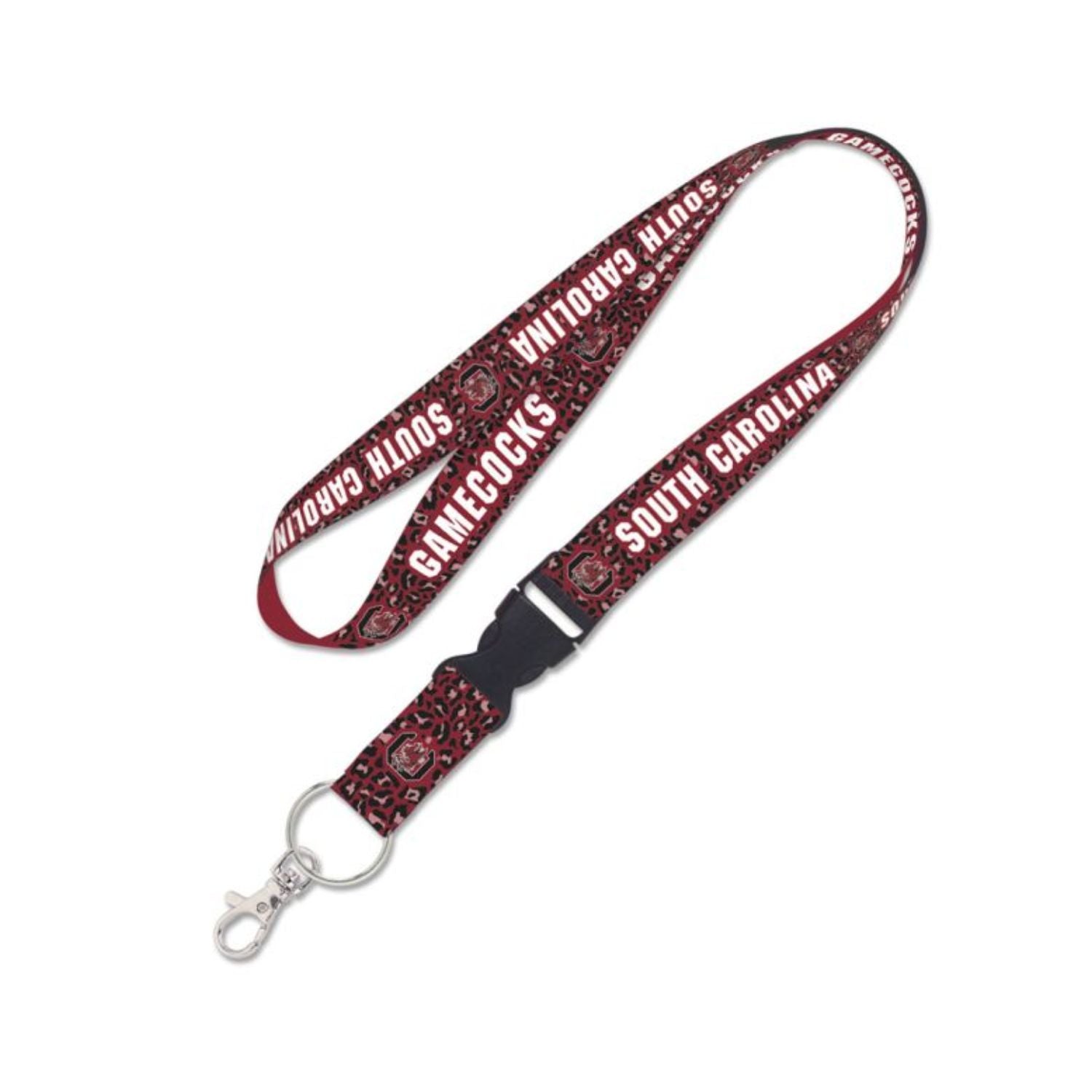 SOUTH CAROLINA GAMECOCKS GARNET LEOPARD LANYARD