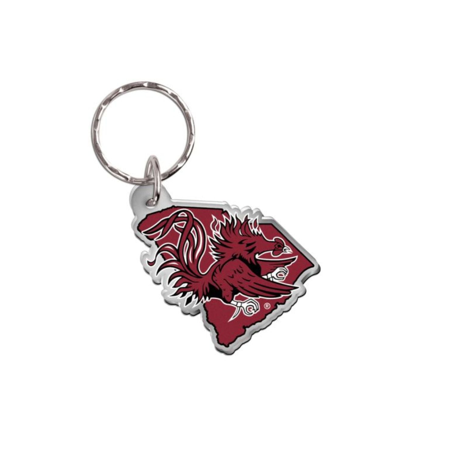 SOUTH CAROLINA GAMECOCKS GARNET STATE WITH GAMECOCK KEYCHAIN
