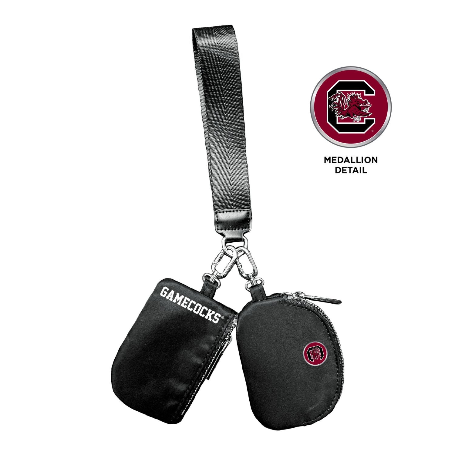 SOUTH CAROLINA GAMECOCKS BLACK OVERSIZE STRAP WITH COIN PURSE