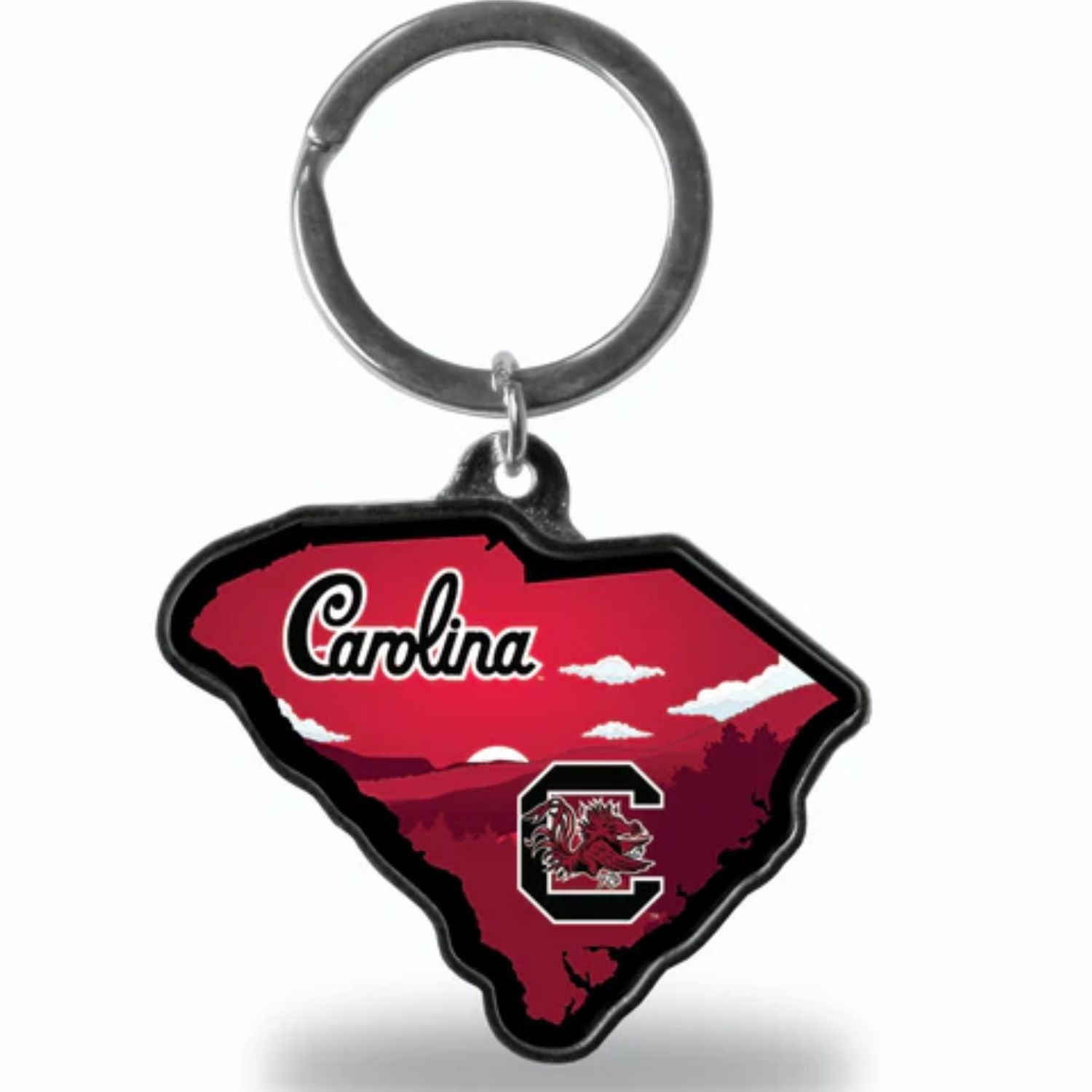 SOUTH CAROLINA GAMECOCKS GARNET SCRIPT IN STATE KEYRING