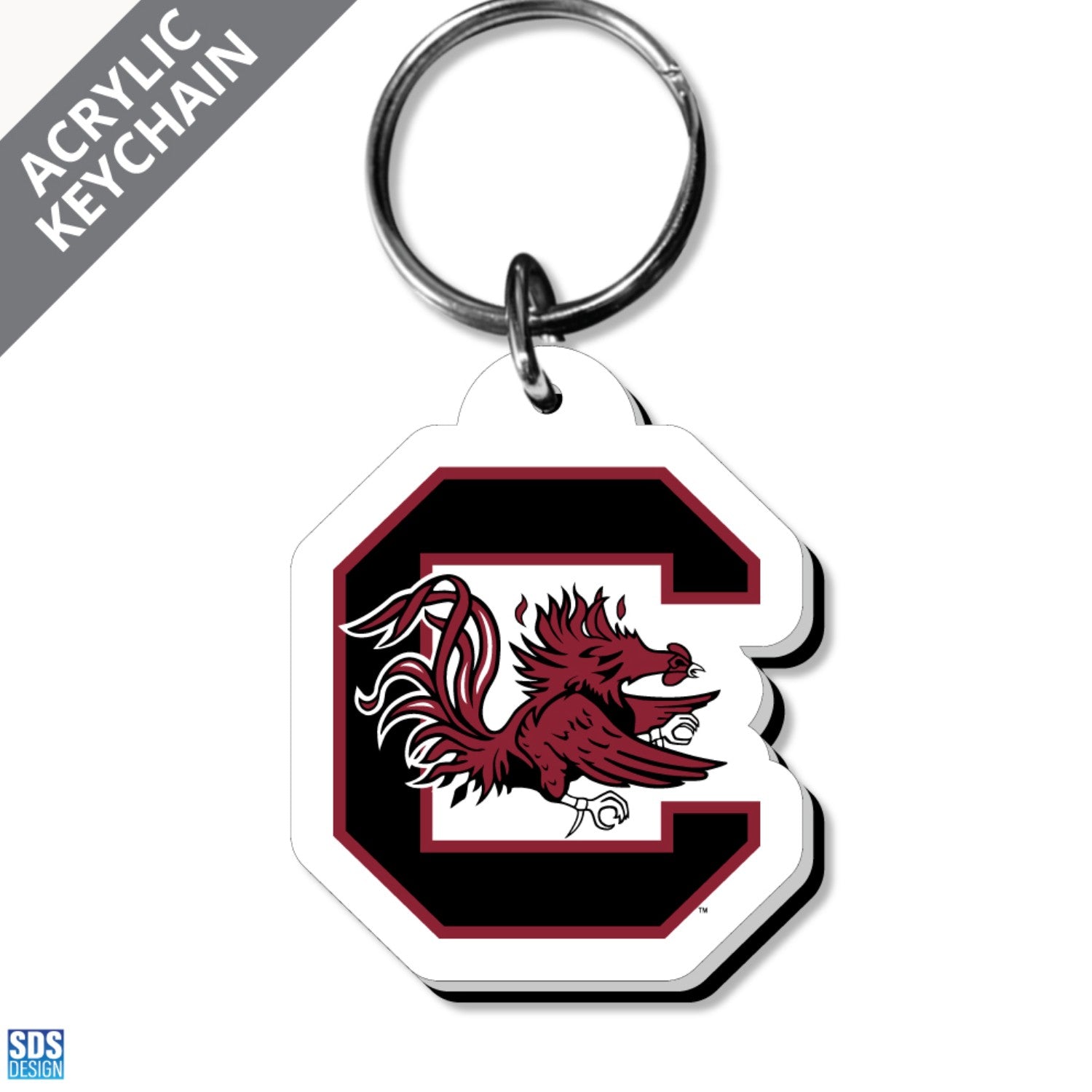 SOUTH CAROLINA GAMECOCKS BLOCK C KEYCHAIN