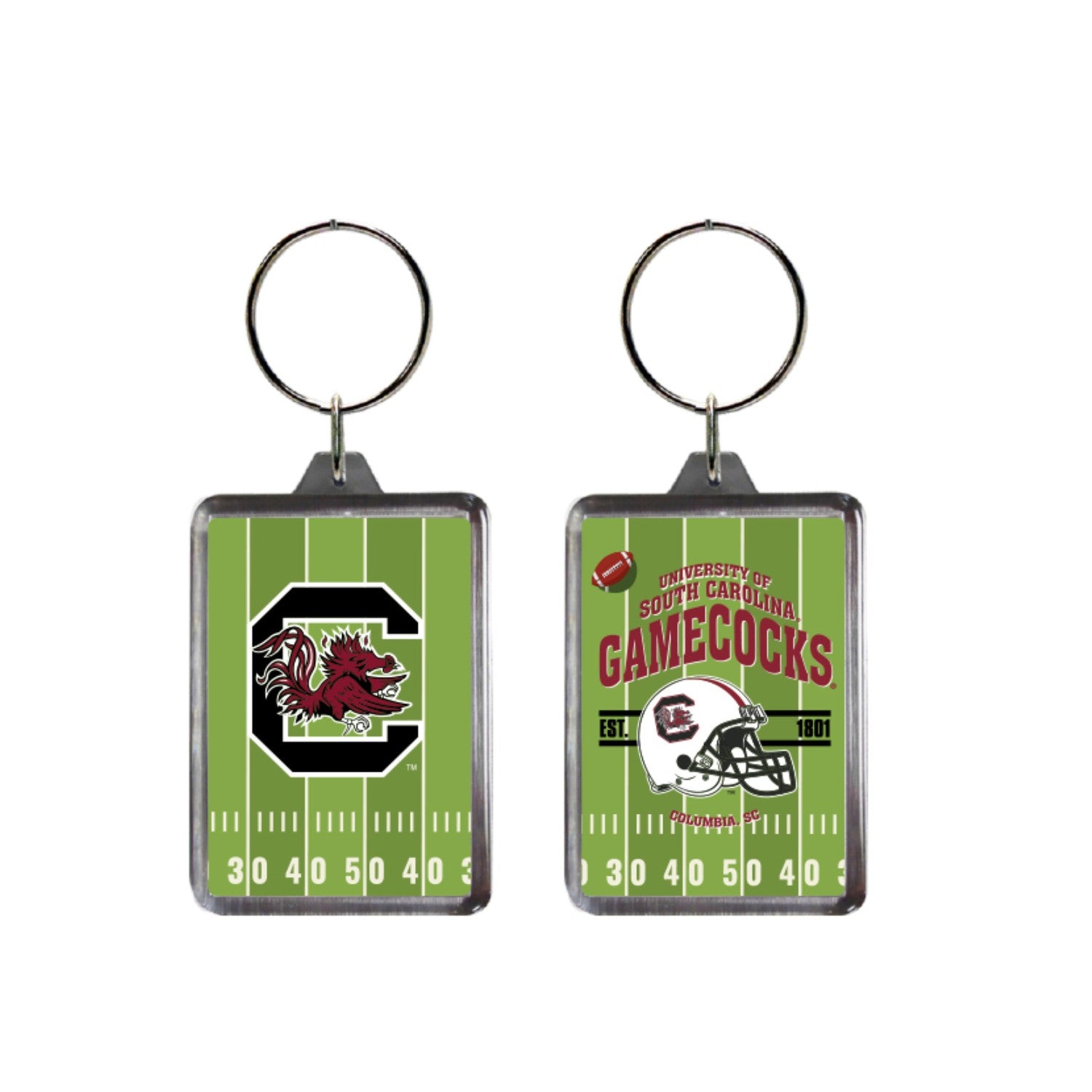 SOUTH CAROLINA GAMECOCKS FOOTBALL FIELD KEYCHAIN
