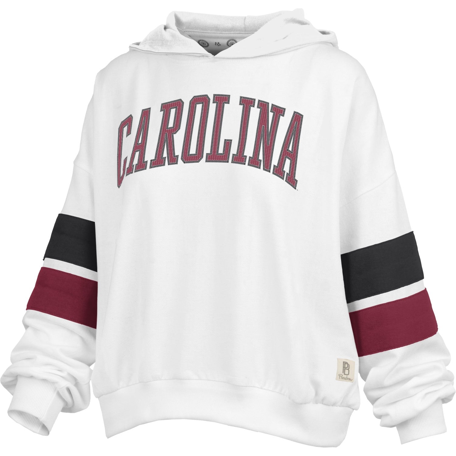 SOUTH CAROLINA GAMECOCKS WHITE ARCH CAROLINA SEQUIN LONG SLEEVE TEE