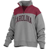 GRAY AND GARNET ARCH CAROLINA LADIES 1/4 ZIP PULLOVER