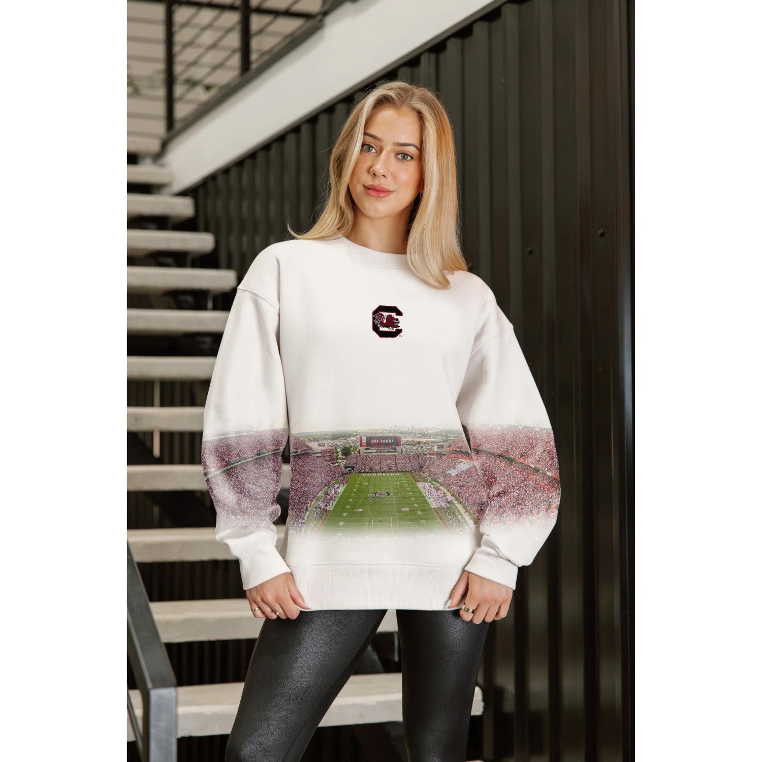 SOUTH CAROLINA GAMECOCKS IVORY STADIUM LADIES CREW