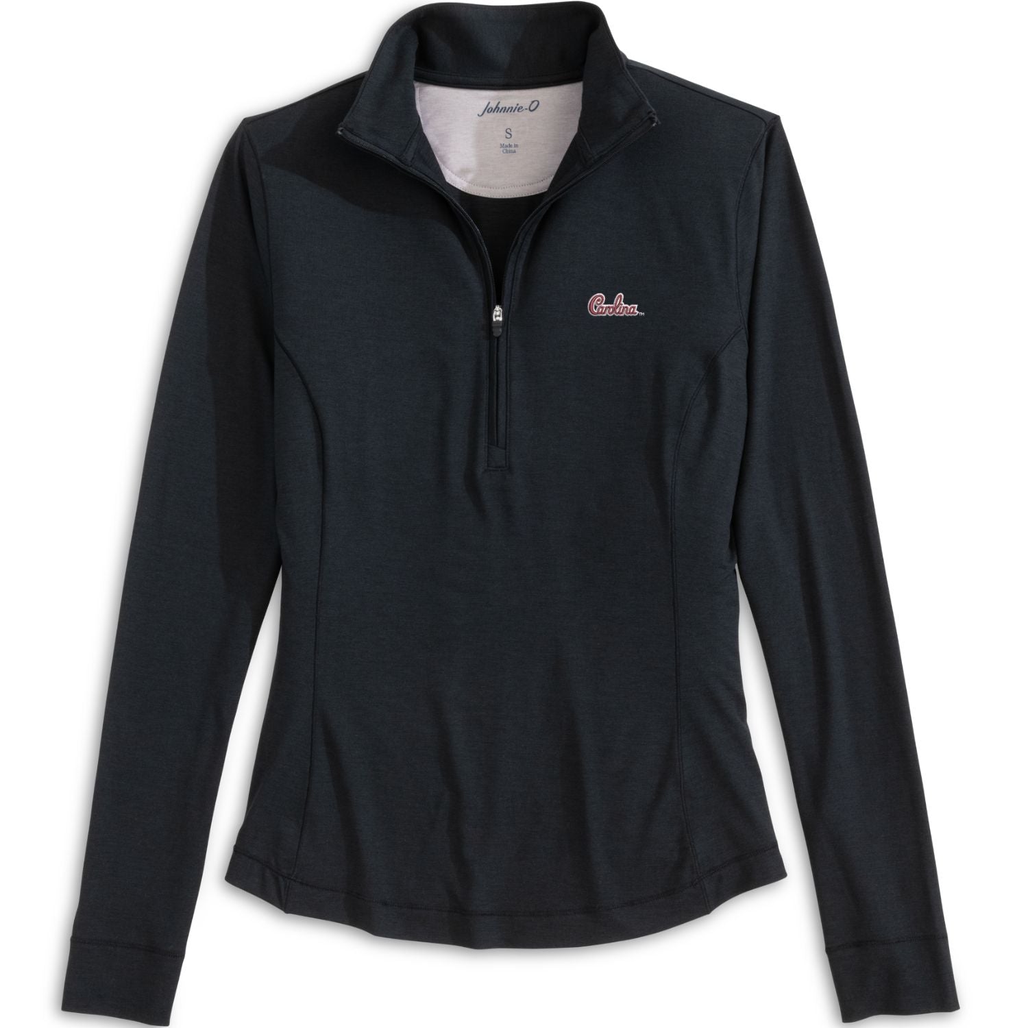 SOUTH CAROLINA GAMECOCKS JOHNNIE-O BLACK LADIES SCRIPT 1/4 ZIP