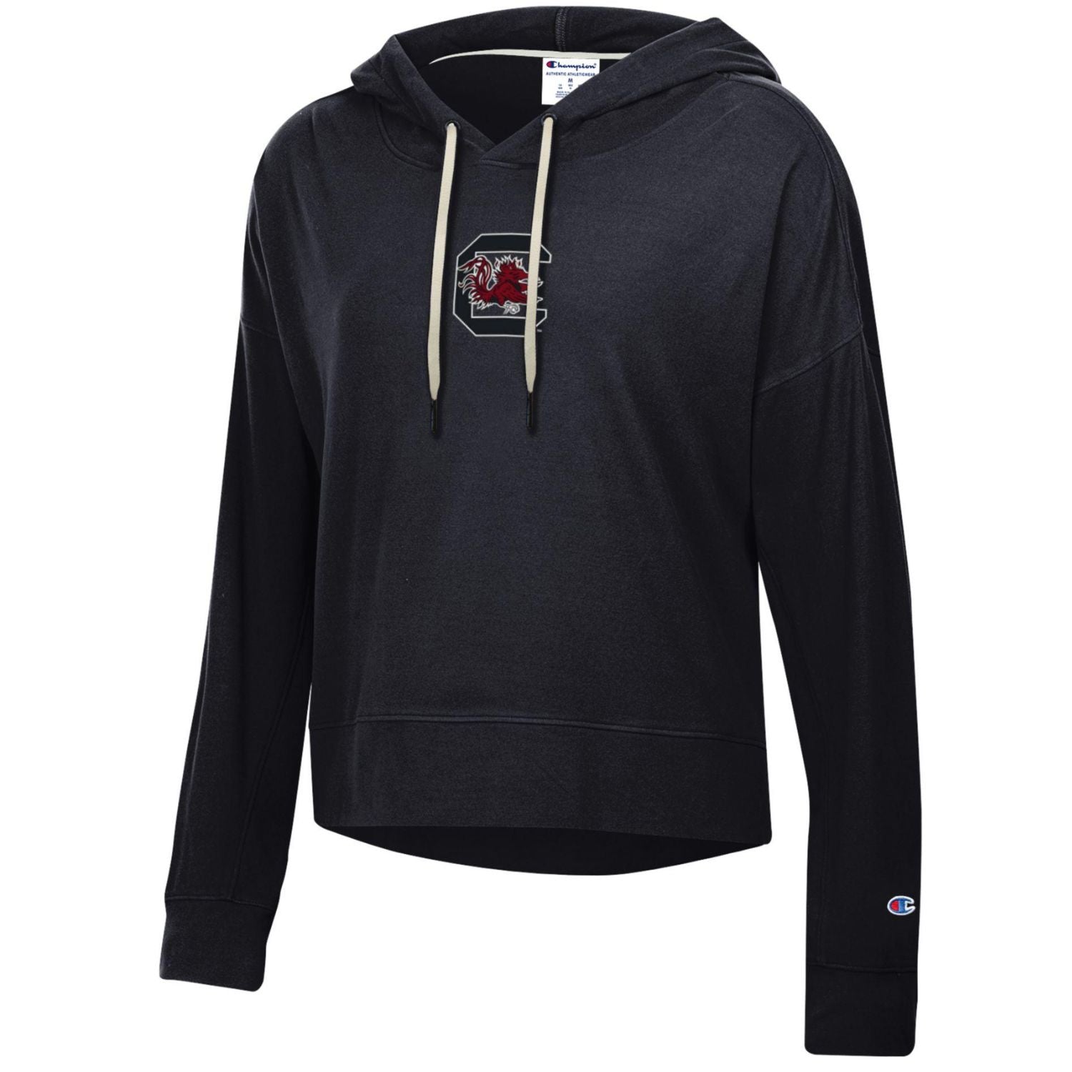 SOUTH CAROLINA GAMECOCKS CHAMPION BLACK BLOCK C SUEDED LADIES HOOD