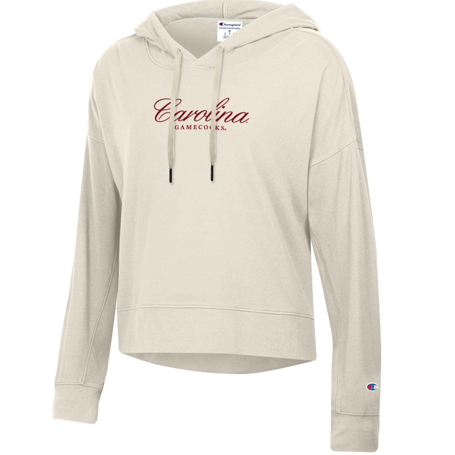 SOUTH CAROLINA GAMECOCKS IVORY CURSIVE CAROLINA LADIES SUEDED HOOD