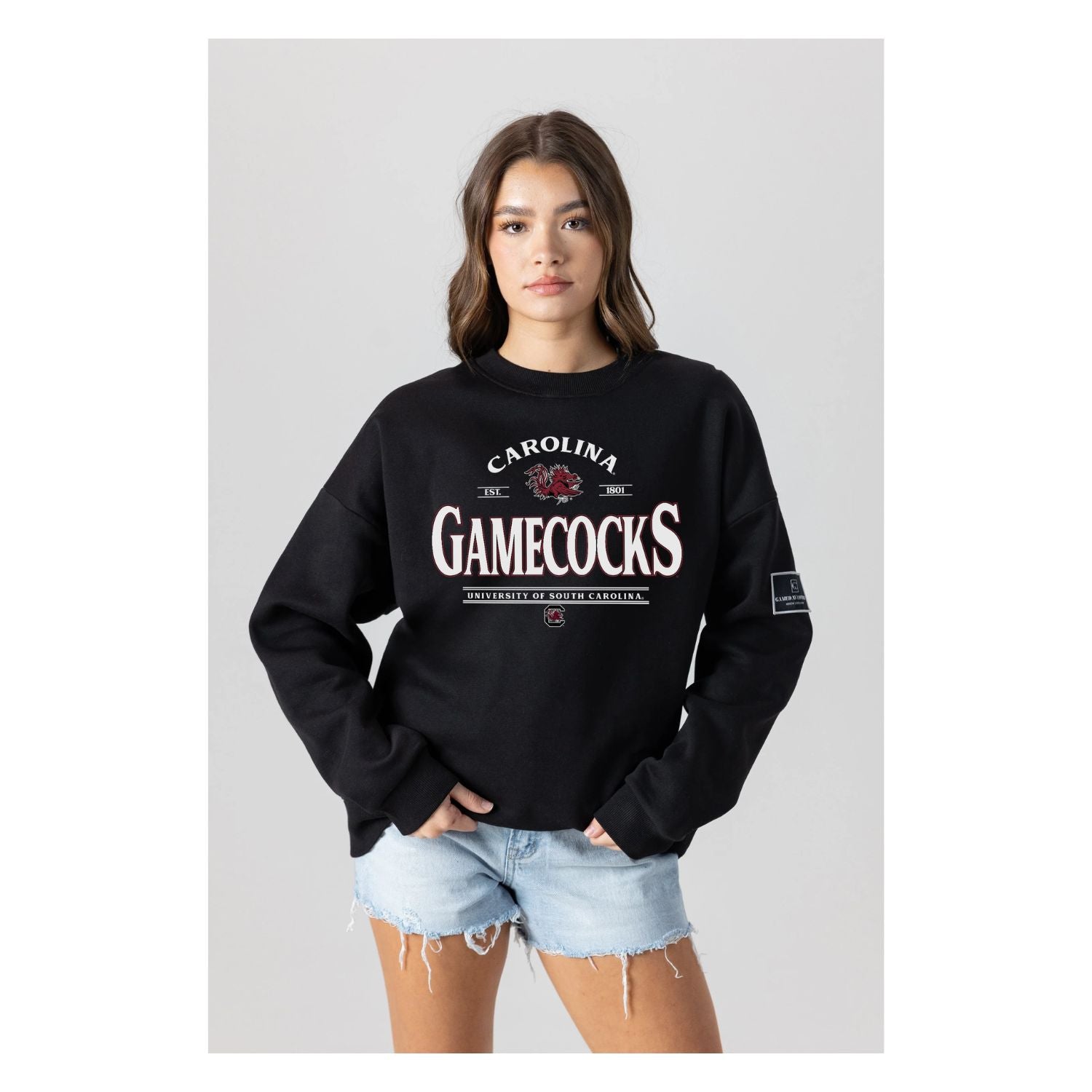 SOUTH CAROLINA GAMECOCKS BLACK GAMECOCKS ARCH CREWNECK
