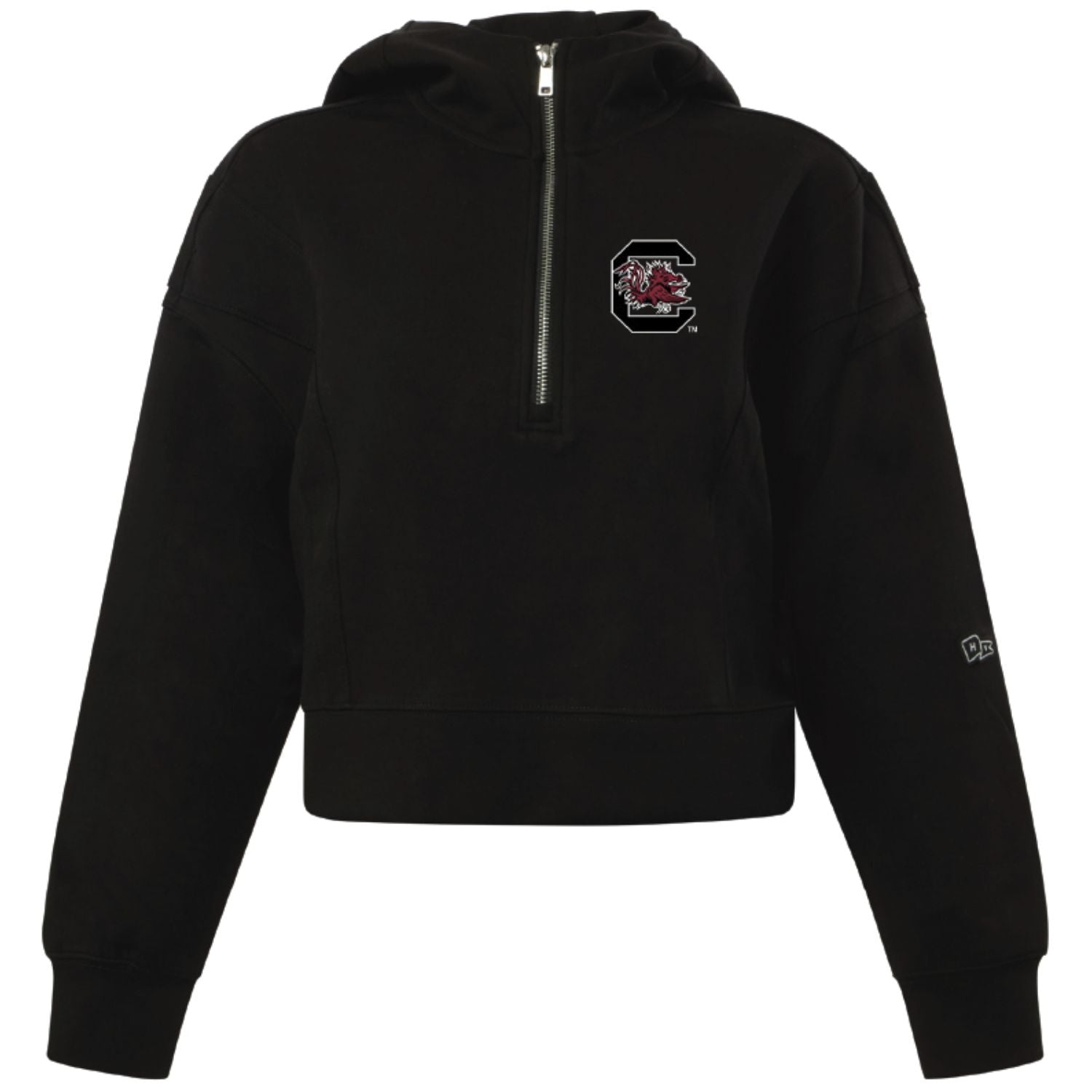 SOUTH CAROLINA GAMECOCKS HYPE&amp;VICE BLACK 1/2 ZIP WITH HOOD