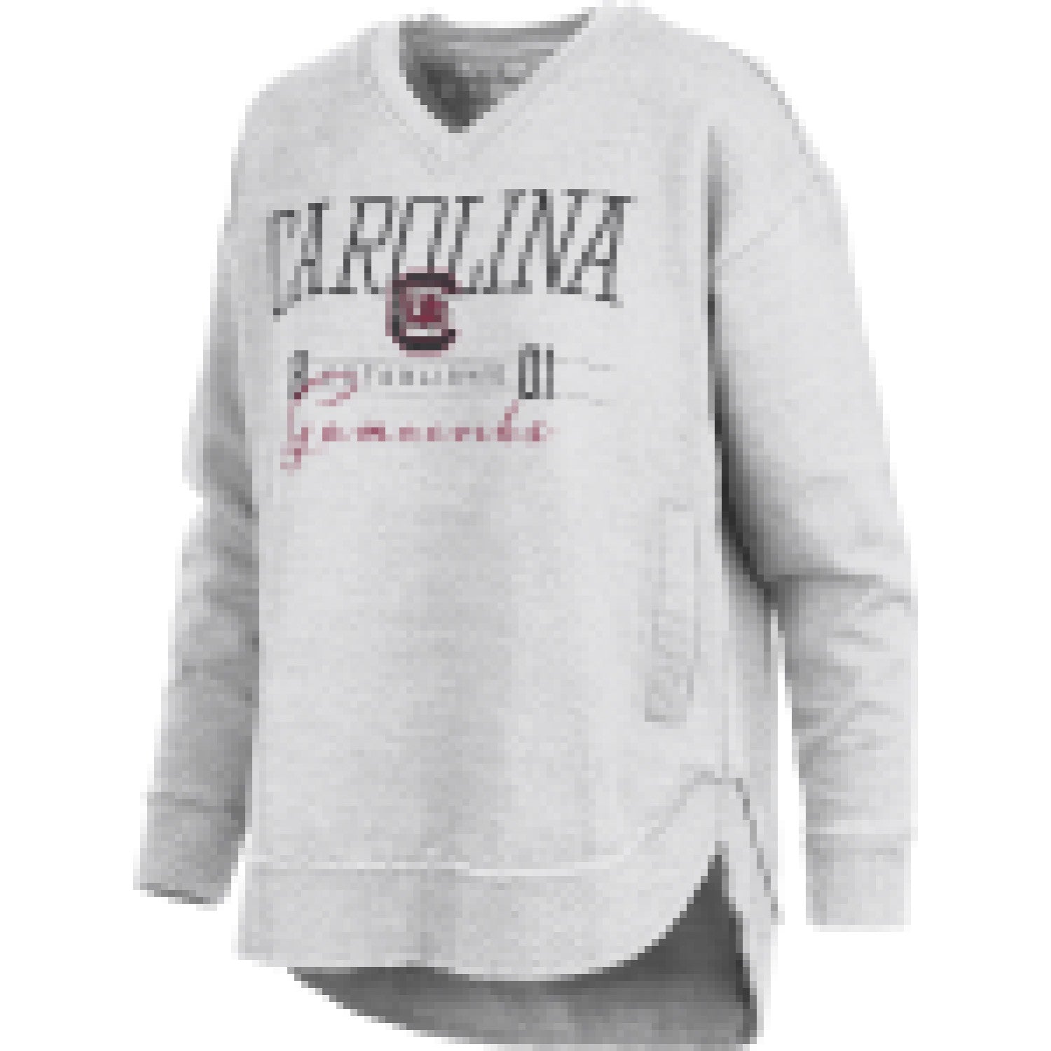 SOUTH CAROLINA GAMECOCKS ASH VNECK LADIES PONCHO CREW WITH POCKETS