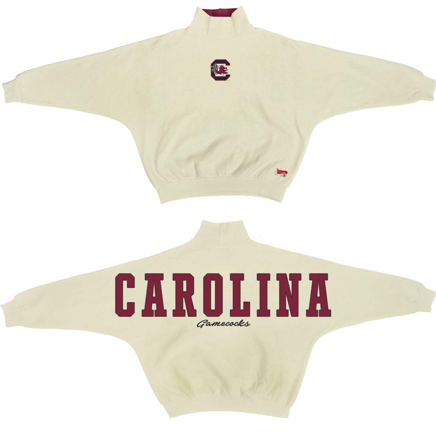 SOUTH CAROLINA GAMECOCKS IVORY ONE SIZE MOCKTAIL CREW