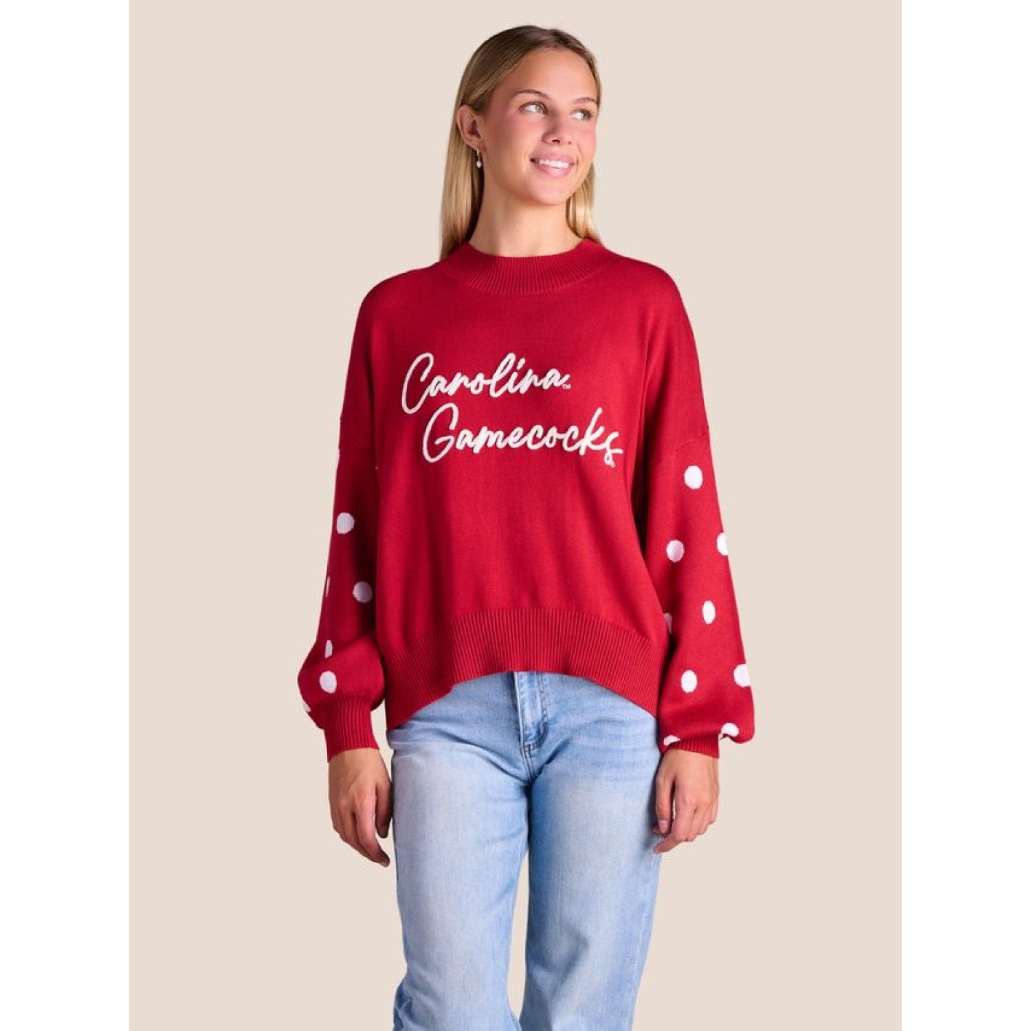 SOUTH CAROLINA GAMECOCKS GARNET MERIT MOCKNECK SWEATER