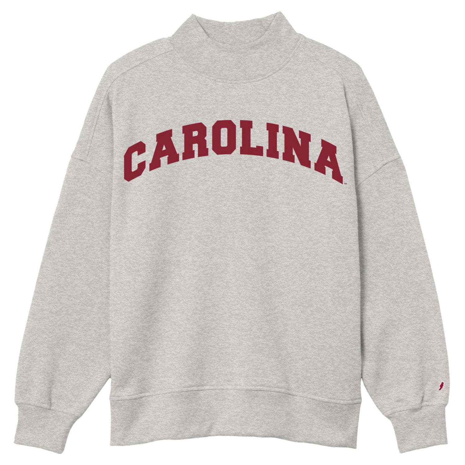 SOUTH CAROLINA GAMECOCKS GRAY ARCH CAROLINA LADIES MOCK NECK CREW