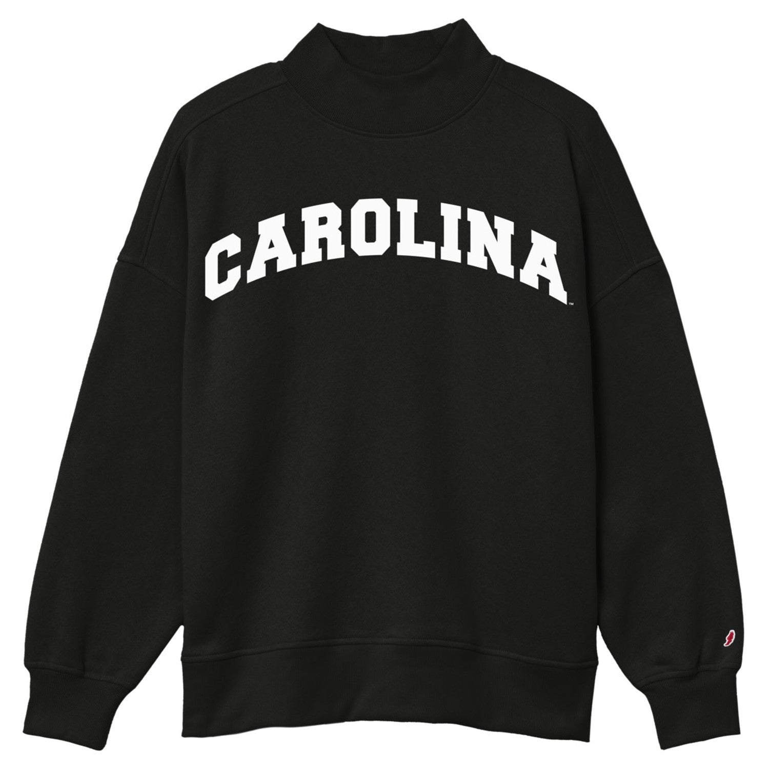 SOUTH CAROLINA GAMECOCKS VINTAGE BLACK ARCH CAROLINA MOCK NECK LADIES CREW