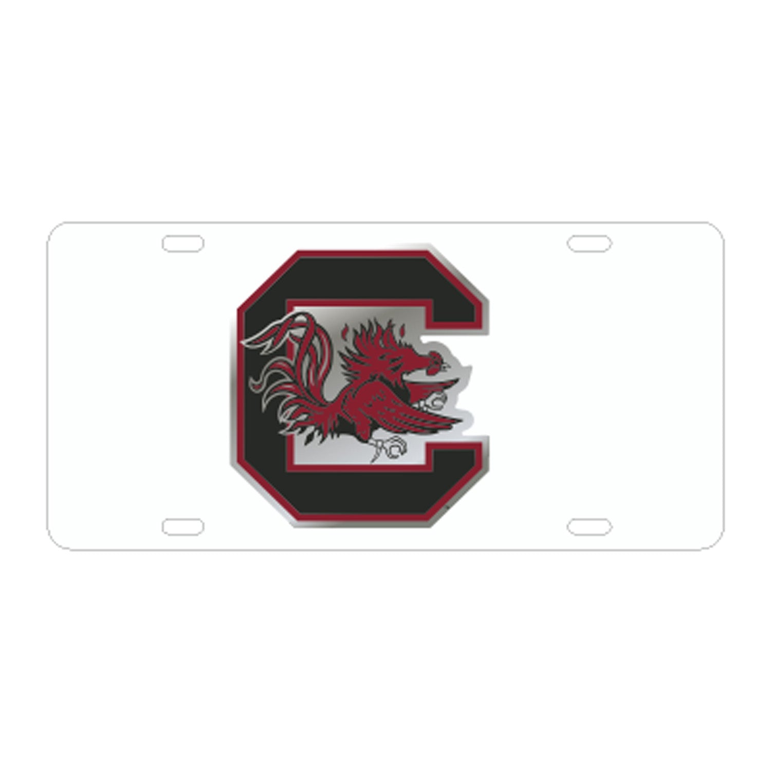 SOUTH CAROLINA WHITE BLOCK C DOMED LICENSE TAG