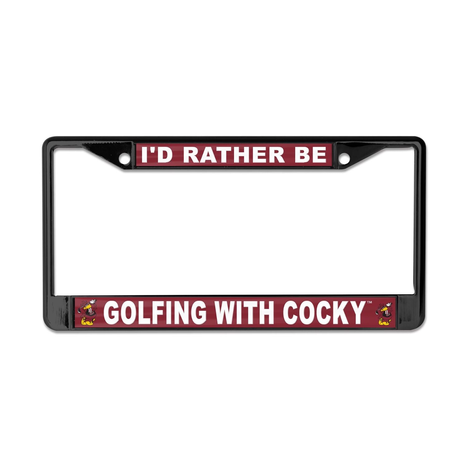 SOUTH CAROLINA GAMECOCKS GOLFING COCKY LICENSE TAG FRAME