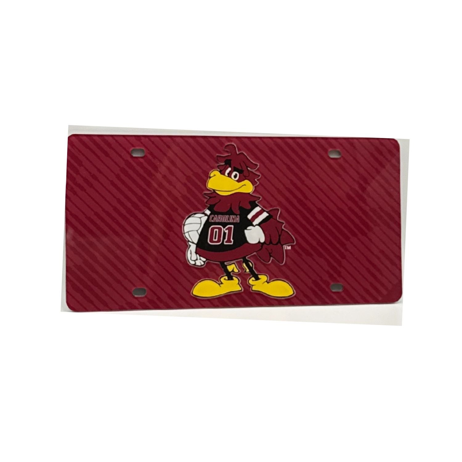 SOUTH CAROLINA GAMECOCKS GARNET COCKY VOLLEYBALL LICENSE TAG