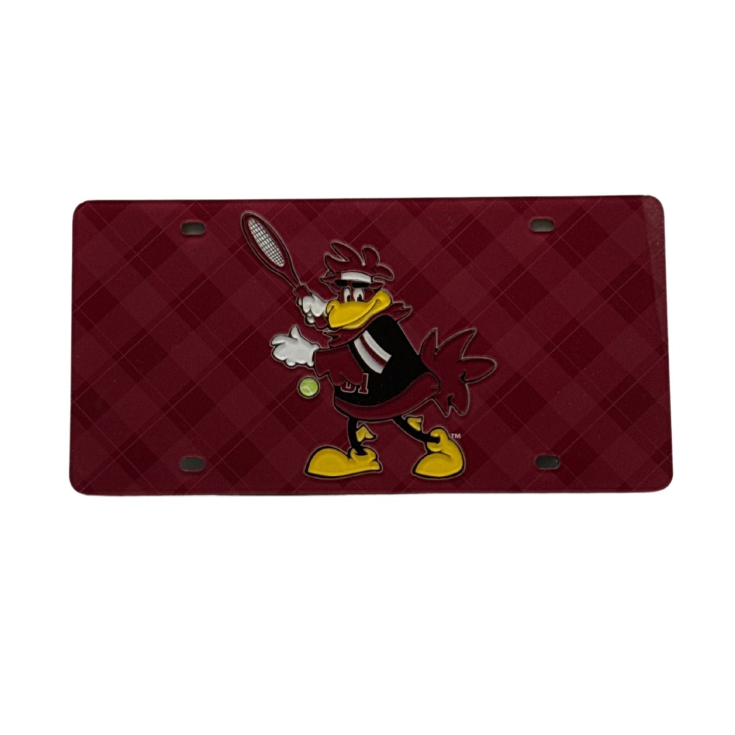 SOUTH CAROLINA GAMECOCKS GARNET COCKY TENNIS LICENSE TAG